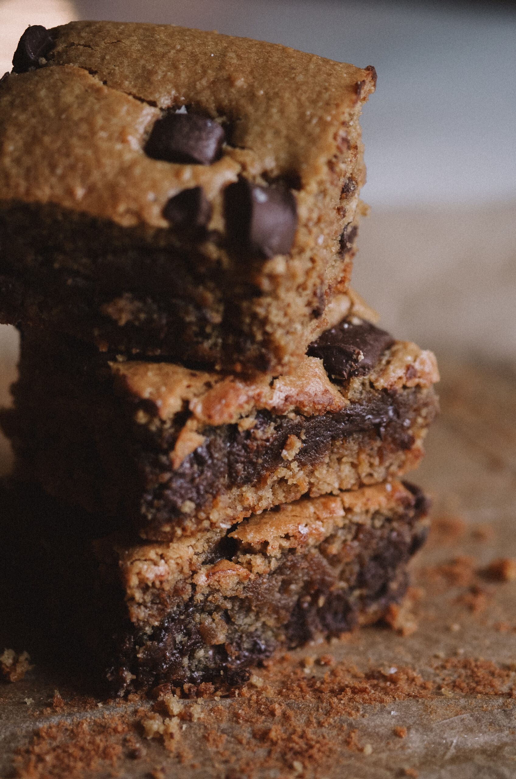 Gluten free chocolate tahini brownie square