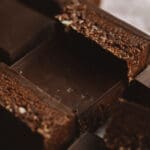 Three layer peanut butter brownie bites