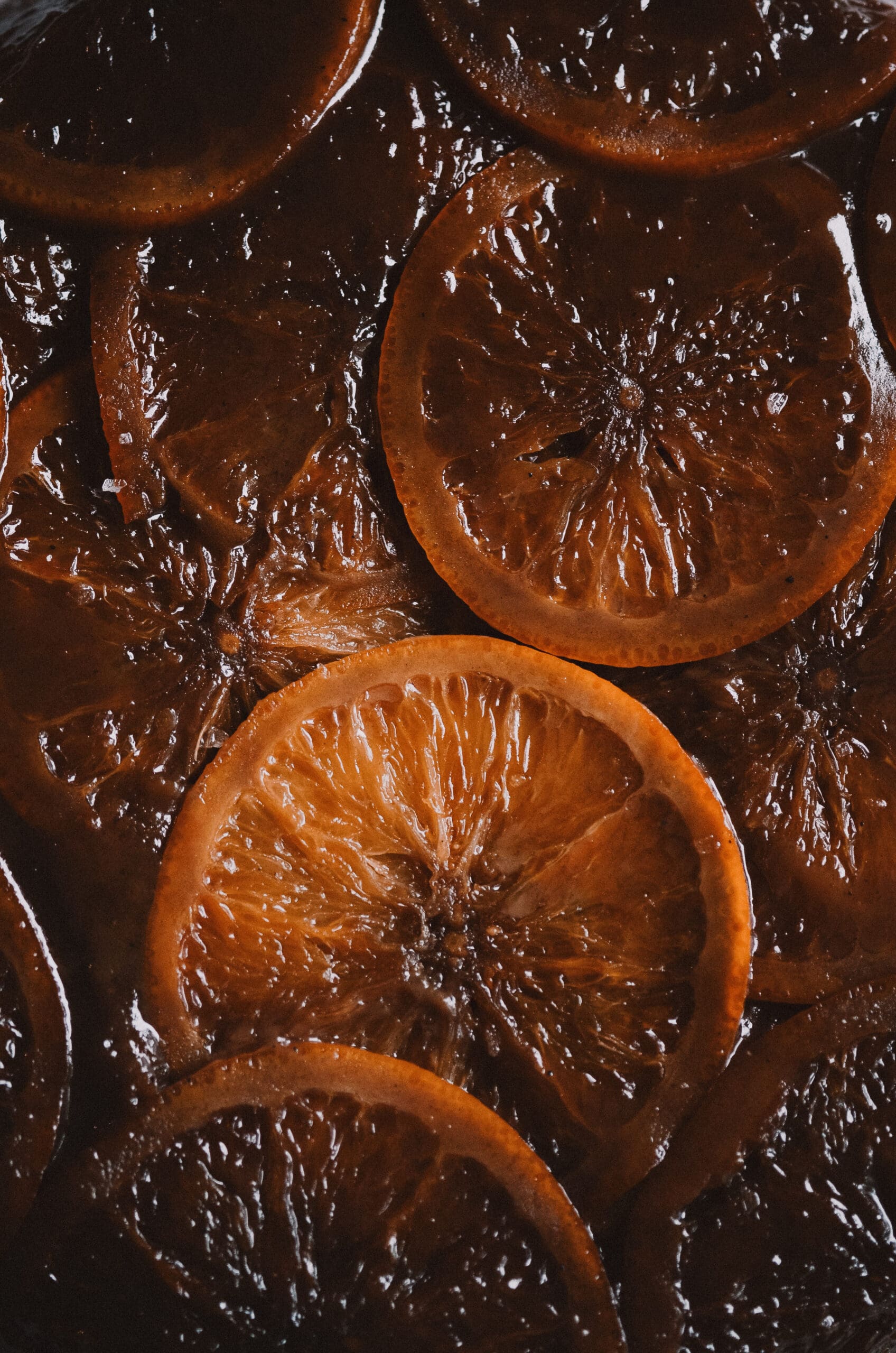 Upside down sourdough orange cake with candied orange slices