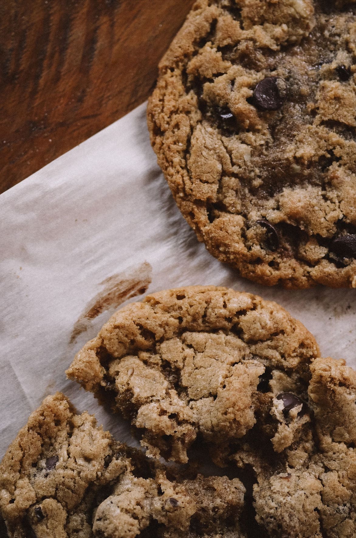 Two chocolate chip spelt cookies