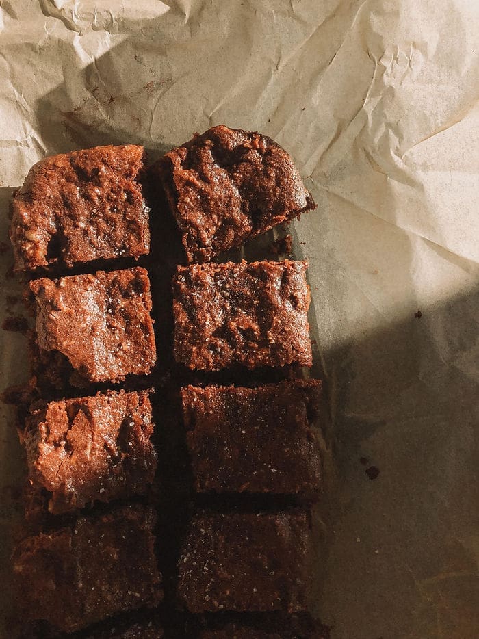 Gluten-free brownies in the sunlight