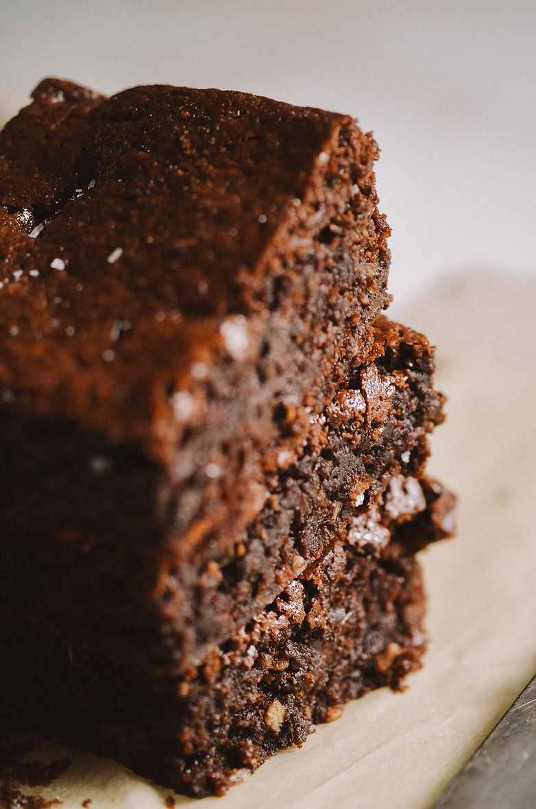 Decadent fudgy sourdough brownies